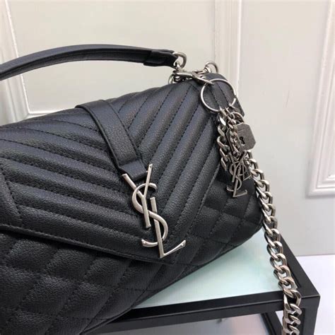 ysl black purse with chain.